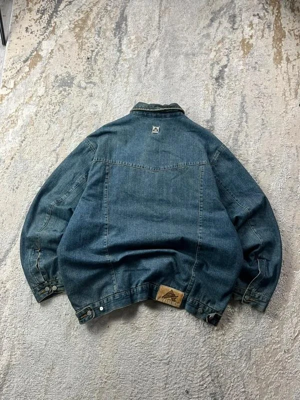 Vintage Avirex USA New York Embroidered Men’s Blue Khaki Denim Jacket Size XXL – photo 7